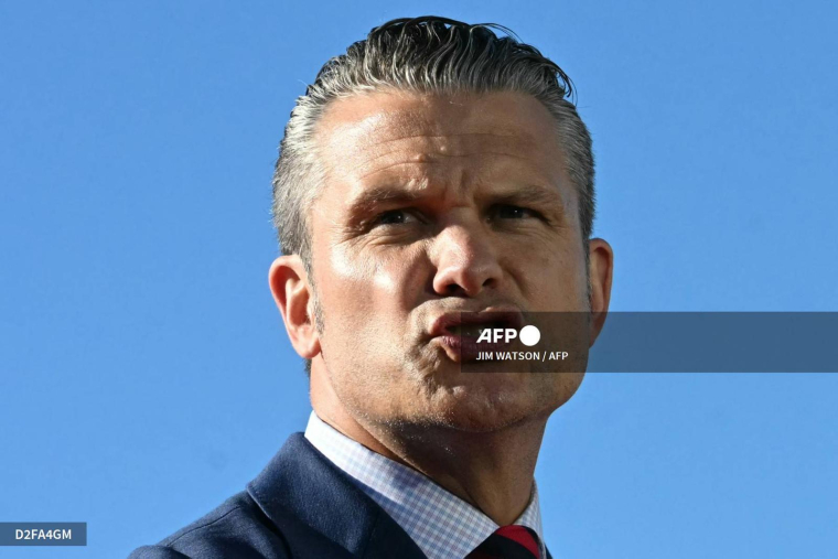 Le secrétaire d'Etat à la Défense, Pete Hegseth, à Sparrow Point, Maryland, en octobre 2026 ( AFP / JIM WATSON )