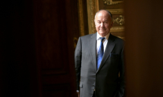 Le fondateur de la société de placement de manuscrits anciens Aristophil, Gérard Lhéritier, le 2 avril 2014 à Paris ( AFP / Martin BUREAU )