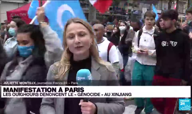 Manifestation à Paris pour la reconnaissance du "génocide Ouïghours"