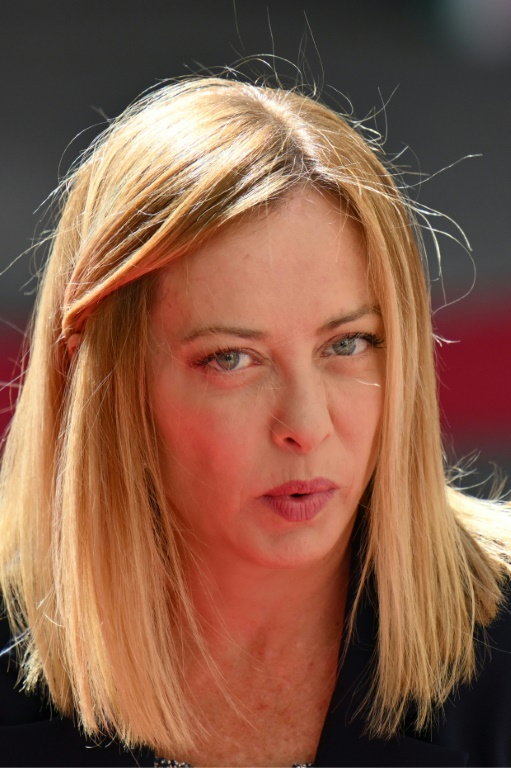 La Première ministre italienne Giorgia Meloni participe à une cérémonie de bienvenue au palais Chigi à Rome, le 3 juin 2025 ( AFP / Alberto PIZZOLI )
