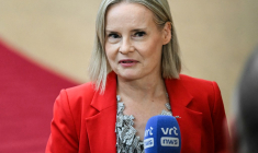 Riikka Purra, ministre finlandaise des Finances, à Bruxelles, en décembre 2025 ( AFP / NICOLAS TUCAT )