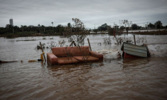 Une rue submergée lors d'une inondation