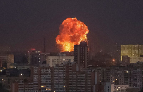 Tir de missile russe sur Kiev