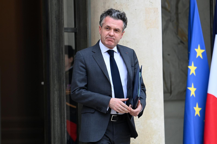 Le ministre de la Transition écologique, Christophe Béchu à l'Elysée, le 22 février 2023. ( AFP / Alain JOCARD )
