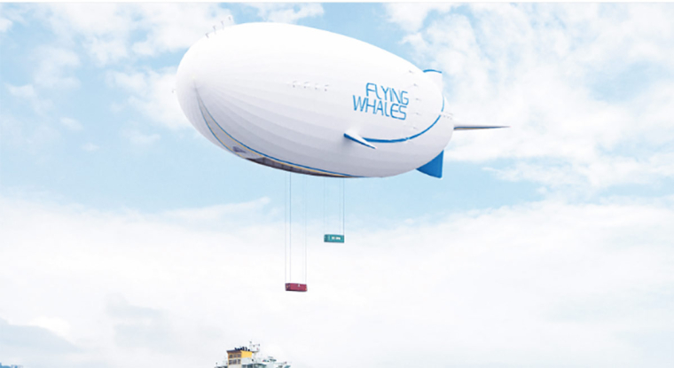 Le dirigeable LCA60T sera capable de transporter des conteneurs, mais aussi des pales d'éoliennes ou des arbres coupés dans des forêts difficilement accessibles. Le tout pour un coût 15 à 20 fois inférieur à celui d'un hélicoptère.(© Flying Whales)