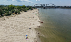 Le bas niveau du Danube près de Novi Sad, en Serbie, le 19 juillet 2026 ( AFP / Nenad MIHAJLOVIC )