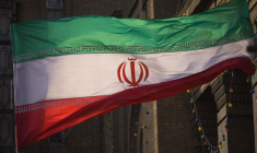Un drapeau iranien à Téhéran