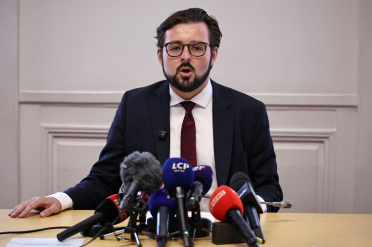 Le député Philippe Brun lors d'une conférence de presse à l'Assemblée nationale, le 16 septembre 2026 à Paris ( AFP / SIMON WOHLFAHRT )
