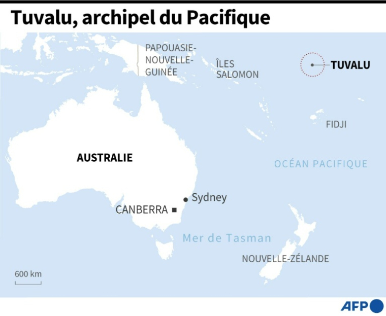 Carte montrant Tuvalu, un archipel du Pacifique ( AFP /  )