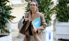 Aurore Bergé à Paris, le 27 mars 2024. ( AFP / THOMAS SAMSON )