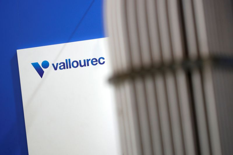 Le logo de Vallourec est photographié au World Nuclear Exhibition (WNE)