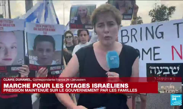 Une marche des familles d'otages en route pour Jérusalem