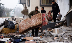 Site de frappes israéliennes à Rafah, dans le sud de la bande de Gaza