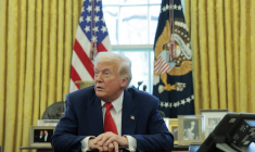 Donald Trump à Washington, aux États-Unis, le 9 avril 2025. ( GETTY IMAGES NORTH AMERICA / ANNA MONEYMAKER )