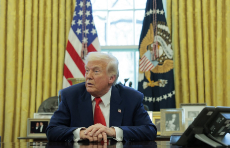 Donald Trump à Washington, aux États-Unis, le 9 avril 2025. ( GETTY IMAGES NORTH AMERICA / ANNA MONEYMAKER )