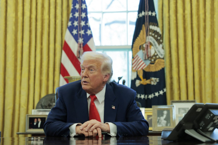 Donald Trump à Washington, aux États-Unis, le 9 avril 2025. ( GETTY IMAGES NORTH AMERICA / ANNA MONEYMAKER )