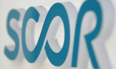 Le logo de SCOR à Zurich