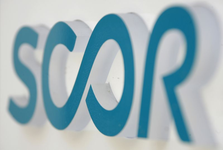 Le logo de SCOR à Zurich
