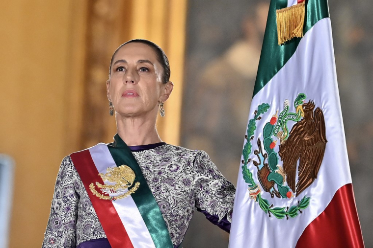 Claudia Sheinbaum, à Mexico City, le 15 septembre 2025 ( AFP / YURI CORTEZ )