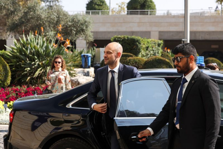 Le ministre français de l'Europe et des Affaires étrangères, Jean-Noël Barrot, à Jérusalem