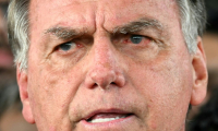 L'ex-président brésilien Jair Bolsonaro, le 26 mars 2025 à Brasilia ( AFP / EVARISTO SA )