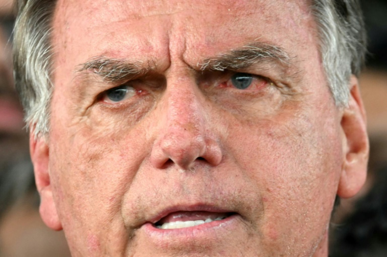 L'ex-président brésilien Jair Bolsonaro, le 26 mars 2025 à Brasilia ( AFP / EVARISTO SA )