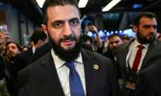 Le président syrien par intérim, Ahmad al-Chareh, lors du Forum diplomatique d'Antalya, en Turquie, le 11 avril 2025 ( AFP / Ozan KOSE )