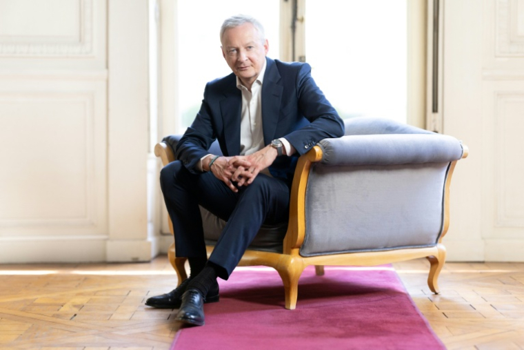 Bruno Le Maire pose le 16 avril 2026 à Paris  ( AFP / Joel Saget )
