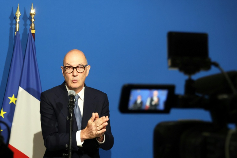 Le ministre de l'Economie Roland Lescure, lors d'une conférence de presse à Paris, le 15 septembre 2026 ( AFP / Ludovic MARIN )