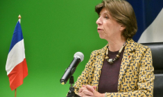 La ministre française des Affaires étrangères Catherine Colonna à Pretoria, en Afrique du Sud