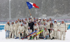 Biathlon - Cérémonie de remise des prix du départ groupé féminin 12,5 km