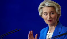 Ursula von der Leyen, lors d'une conférence de presse à Berlin