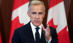 Le Premier ministre canadien Mark Carney lors d'une conférence de presse à Ottawa le 22 août 2026 ( AFP / Dave Chan )