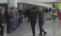 Lula reçoit au Palais du Planalto son homologue équatorien Noboa