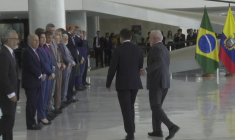Lula reçoit au Palais du Planalto son homologue équatorien Noboa