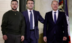 Emmanuel Macron reçoit le président ukrainien Zelenskiy et le chancelier allemand Scholz à Paris