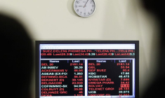 Le tableau affichant l'indice BEL 20 est visible à la Bourse NYSE Euronext de Bruxelles