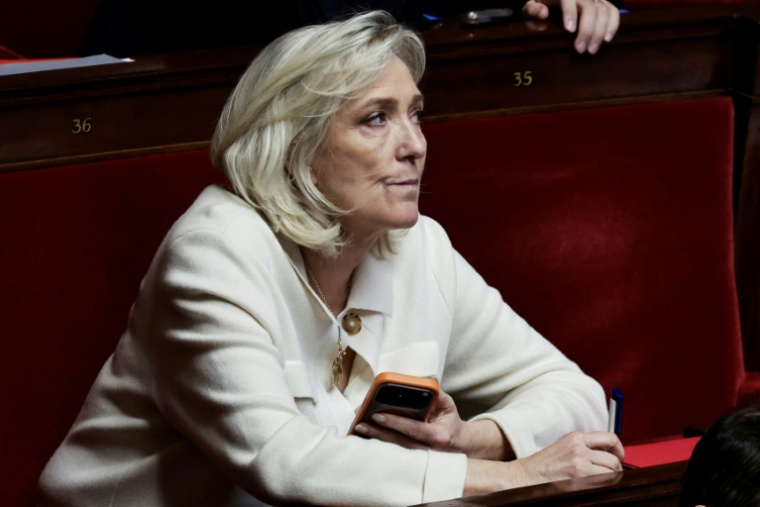 La cheffe de file du RN, Marine Le Pen, à l'Assemblée nationale, le 8 novembre 2025 à Paris ( AFP / STEPHANE DE SAKUTIN )