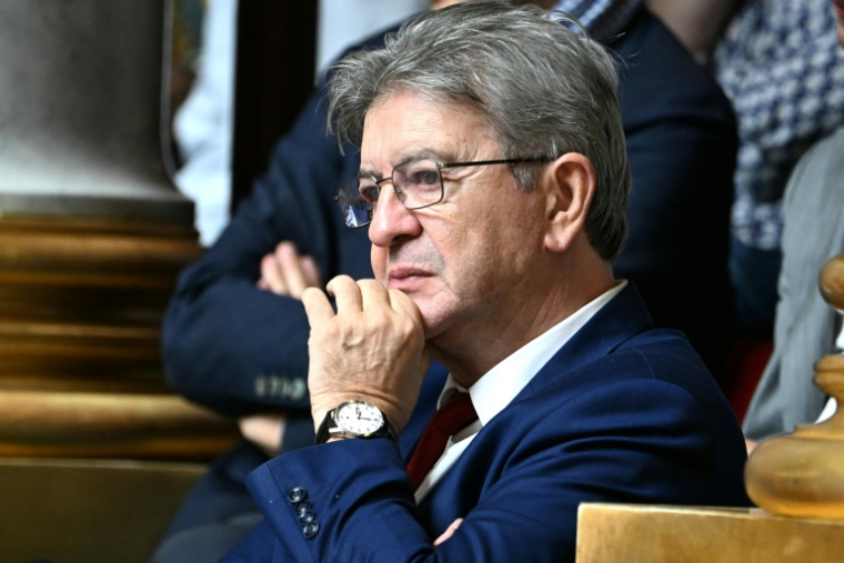 Le leader de La France Insoumise, Jean-Luc Mélenchon, à l'Assemblée nationale, le 8 septembre 2025 à Paris ( AFP / Bertrand GUAY )