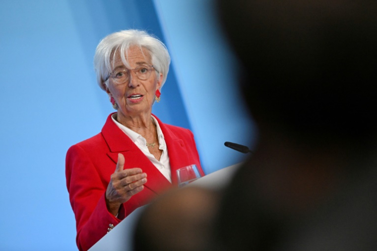 La présidente de la BCE Christine Lagarde, lors d'une conférence de presse à Francfort, le 5 juin 2025 ( AFP / Kirill KUDRYAVTSEV )