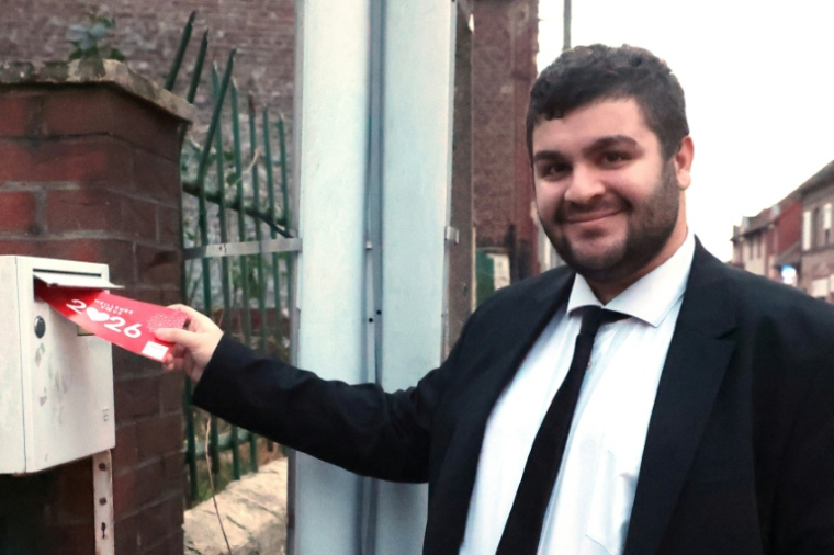 Florent Pasek, candidat à la mairie d'Hérin, dans le Nord, le 5 février 2026 ( AFP / Francois LO PRESTI )