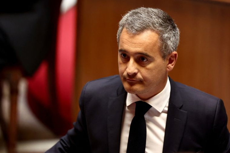 Le ministre français de l'intérieur et de l'outre-mer Gérald Darmanin à l'Assemblée nationale à Paris, en France