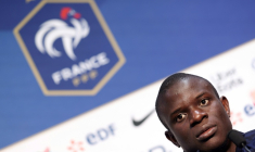 Le joueur de l'équipe de France N'Golo Kanté, rappelé par Didier Deschamps pour les matches de qualification au Mondial-2026, à Clairefontaine en novembre 2024 ( AFP / FRANCK FIFE )