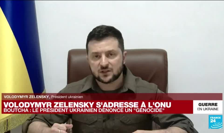 Replay : le discours de Volodymyr Zelensky devant le Conseil de sécurité de l'ONU après les massacres de Boutcha