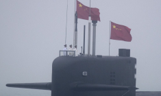 Un sous-marin nucléaire 094A Classe Jin de la marine chinoise, près de Qingdao, en 2019 (illustration) ( POOL / MARK SCHIEFELBEIN )