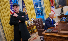 Elon Musk et Donald Trump à Washington, aux États-Unis, le 11 février 2025. ( GETTY IMAGES NORTH AMERICA / ANDREW HARNIK )