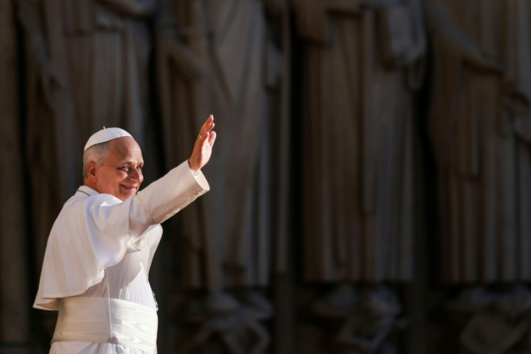 Le pape Léon XIV à Notre-Dame de Paris, le 26 septembre 2026 ( AFP / Kenzo TRIBOUILLARD )