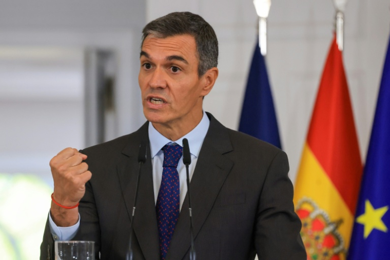 Le Premier ministre socialiste espagnol Pedro Sánchez, à Madrid le 30 septembre 2026 ( AFP / Ludovic MARIN )