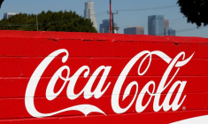 Le logo de la société Coca-Cola (KO) à Los Angeles
