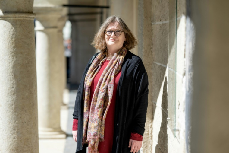 L'historienne d'art Marta Herucova, le 28 avril 2025 à Bratislava, en Slovaquie ( AFP / JOE KLAMAR )